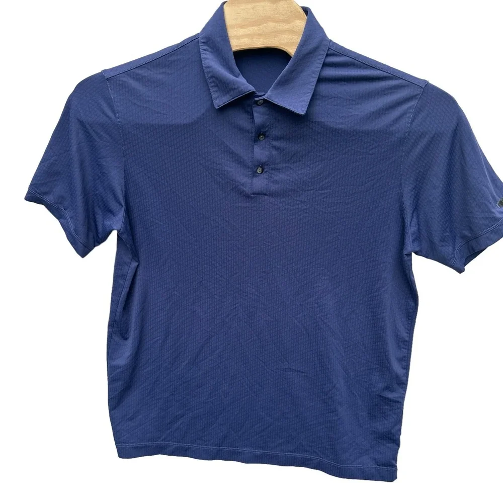 NIKE TIGER WOODS COLL Size Large Mens Blue Golf‎ Polo Shirt Performance Dri-Fit